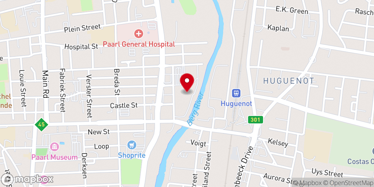 Map showing location of Calvary Chapel Paarl