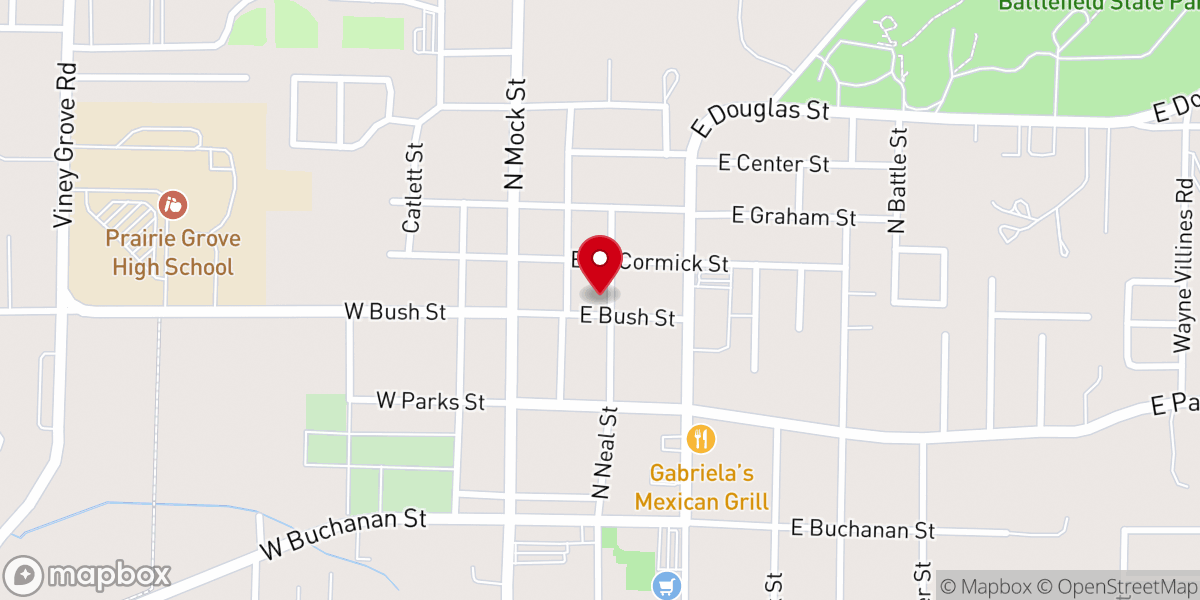 Map showing location of First Presbyterian Church