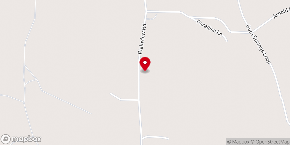Map showing location of Gum Springs Baptist Church