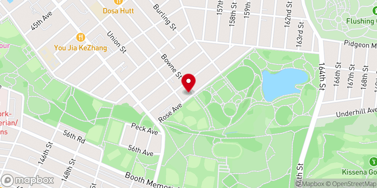 Map showing location of Iglesia Evangelica Presbiteriana de Flushing
