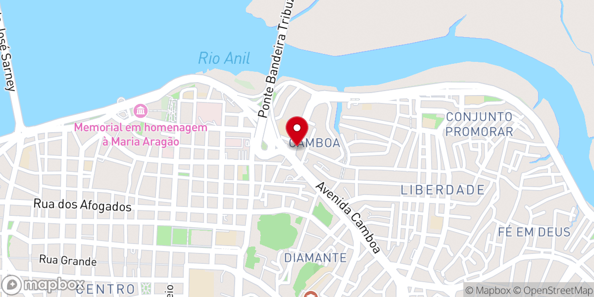 Map showing location of Igreja Pentecostal O Grandão da Galileia
