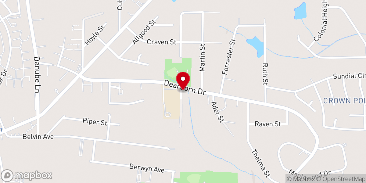 Map showing location of Lakeview Missionary Baptist Church