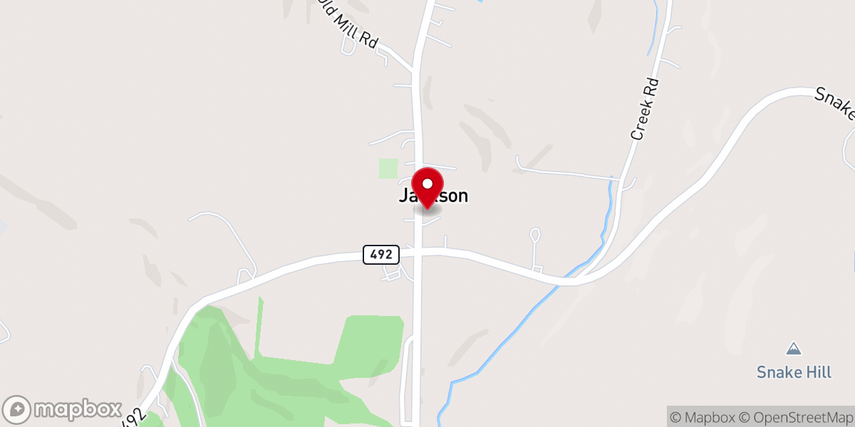 Map showing location of North Jackson Baptist