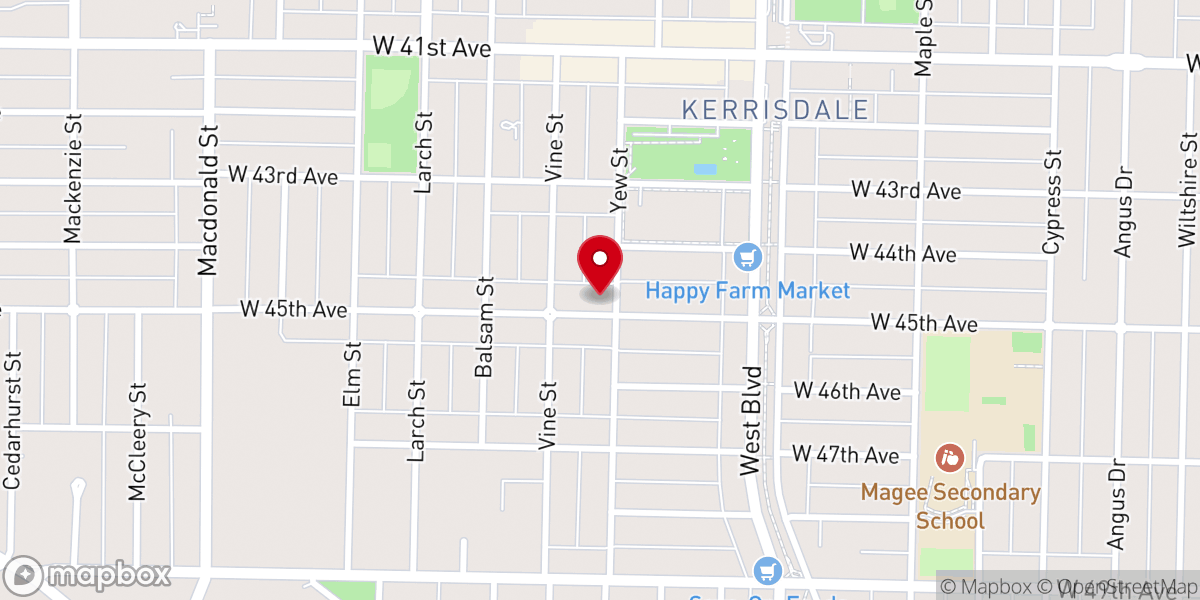 Map showing location of Pacific Spirit United Church
