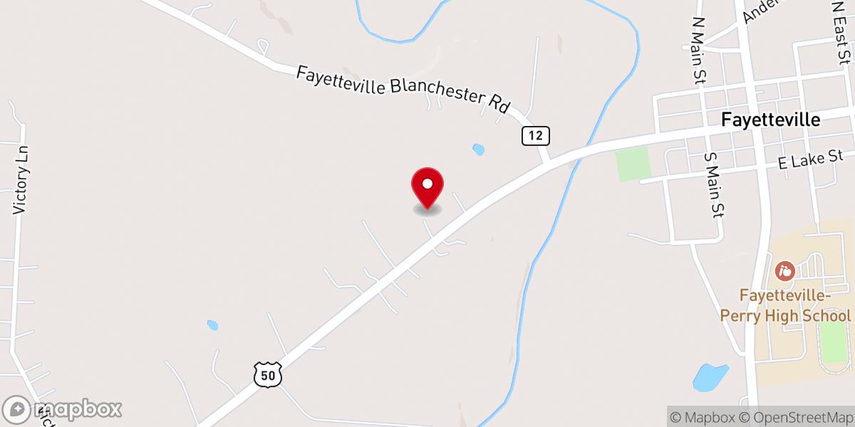 Map showing location of Fayetteville First Baptist