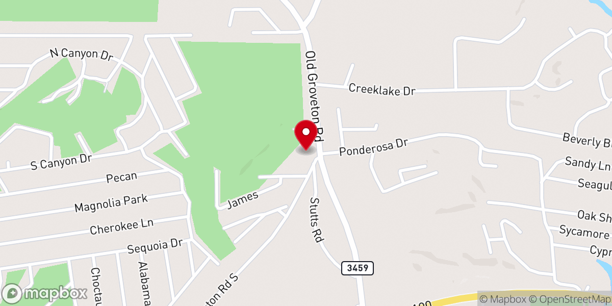 Map showing location of Doris Reeves Food Pantry