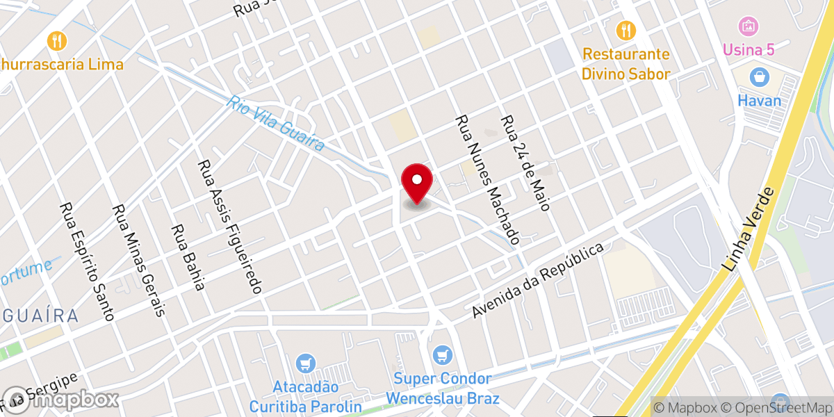 Map showing location of Primeira Igreja Batista de Curitiba - Campus Parolin