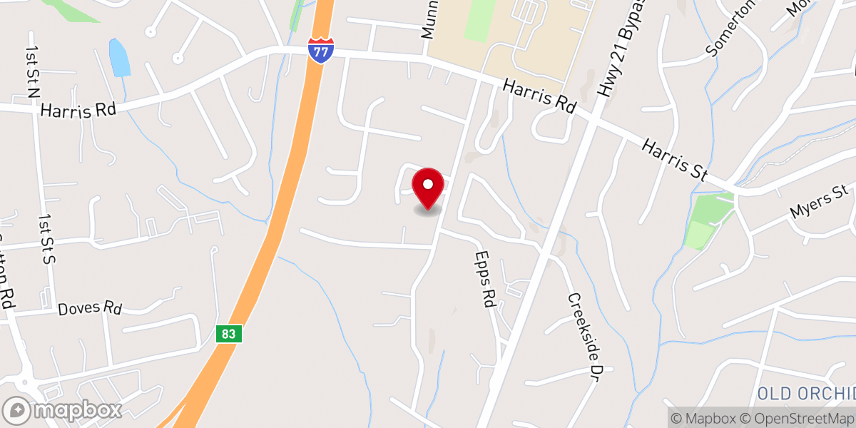 Map showing location of Piney Grove Church