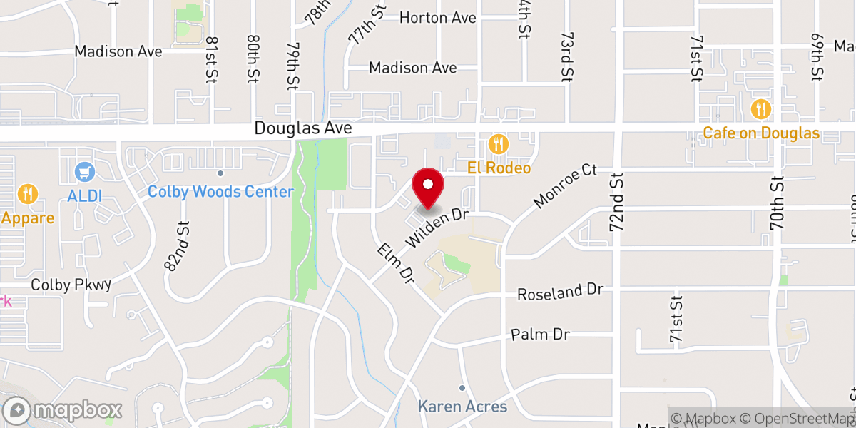 Map showing location of Aldersgate United Methodist Church