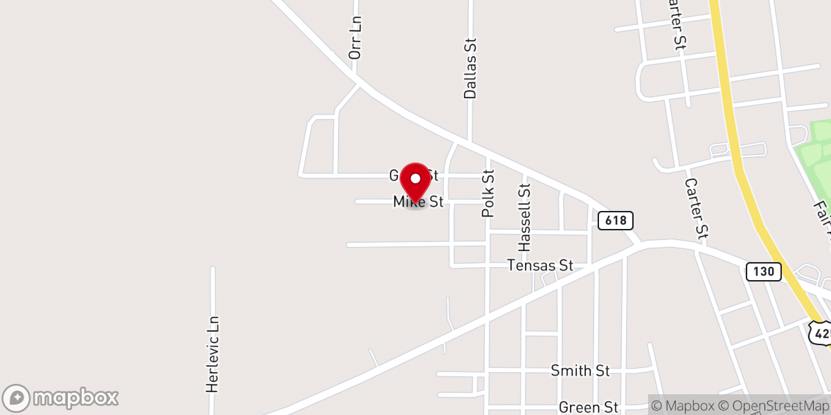 Map showing location of Winnsboro Assembly of God Church