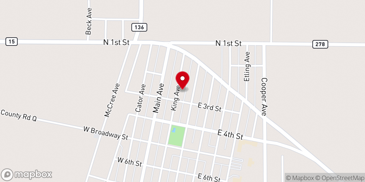 Map showing location of Church of Christ