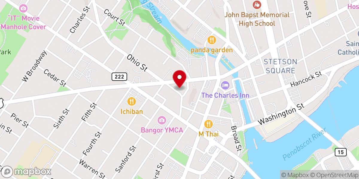 Map showing location of Hammond Street Congregational Church