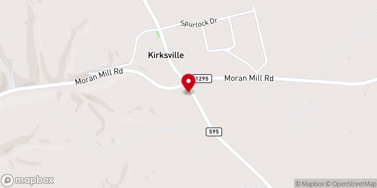 Map showing location of Kirksville Christian Church