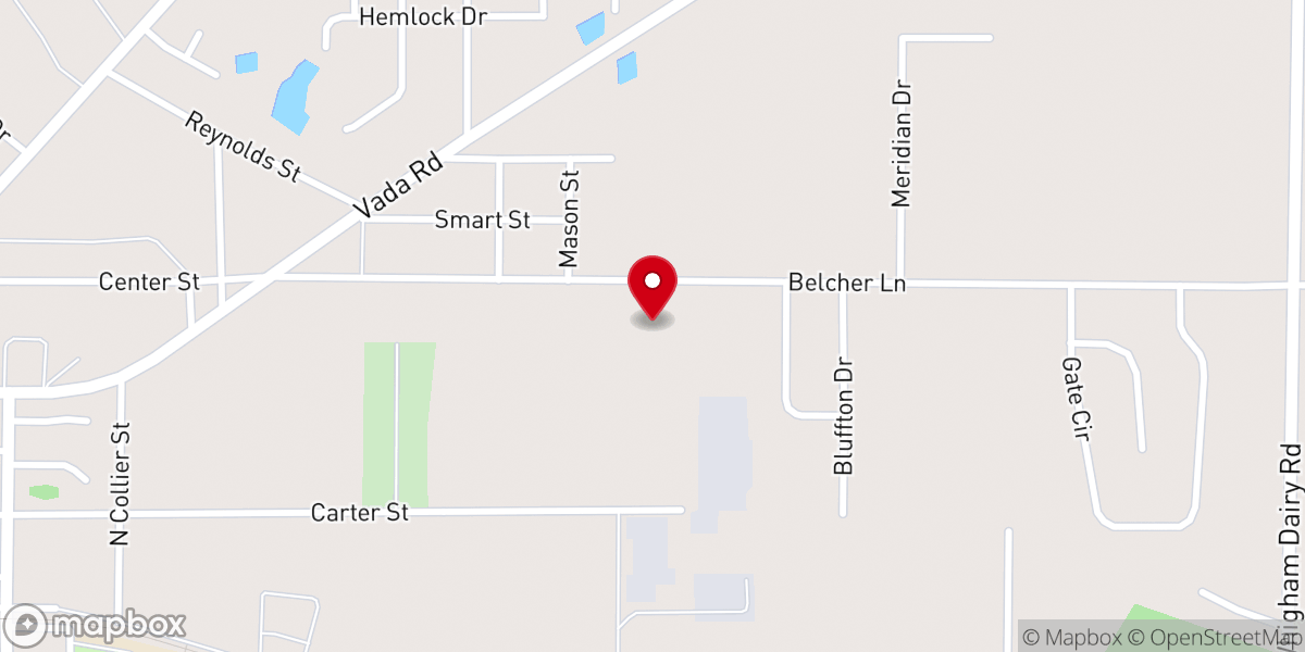 Map showing location of True Gospel Baptist Church