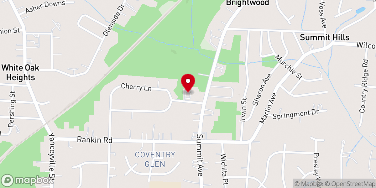 Map showing location of North Greensboro Church of God