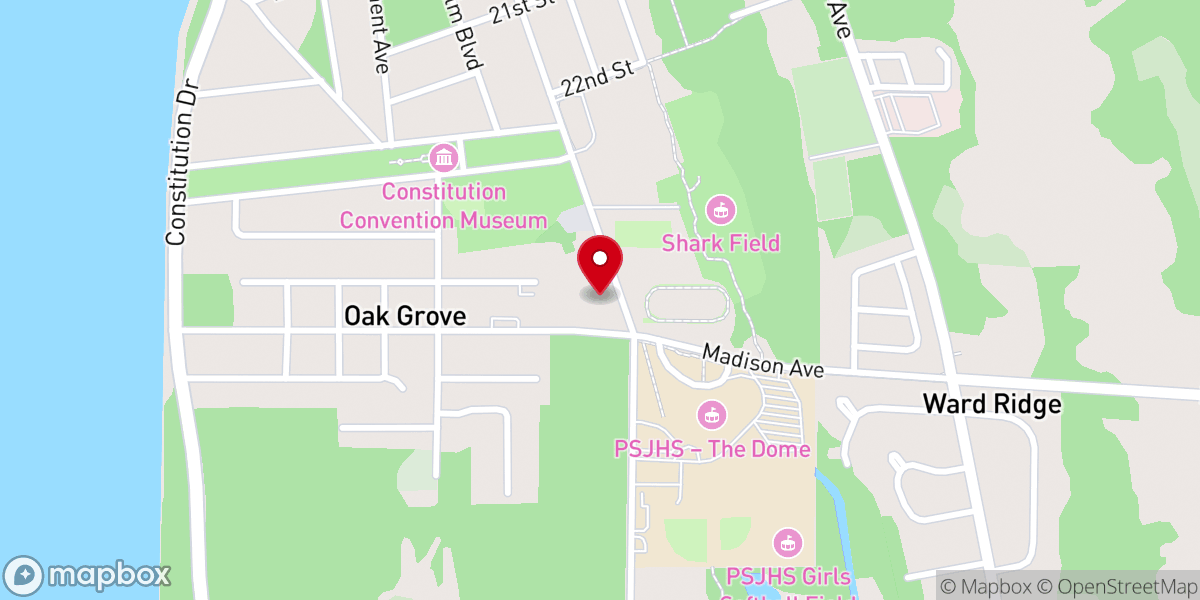 Map showing location of First Church of the Nazarene