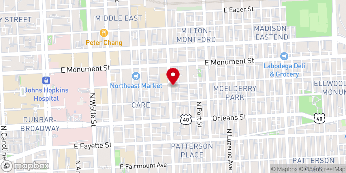 Map showing location of Pilgrim Christian Baptist Church