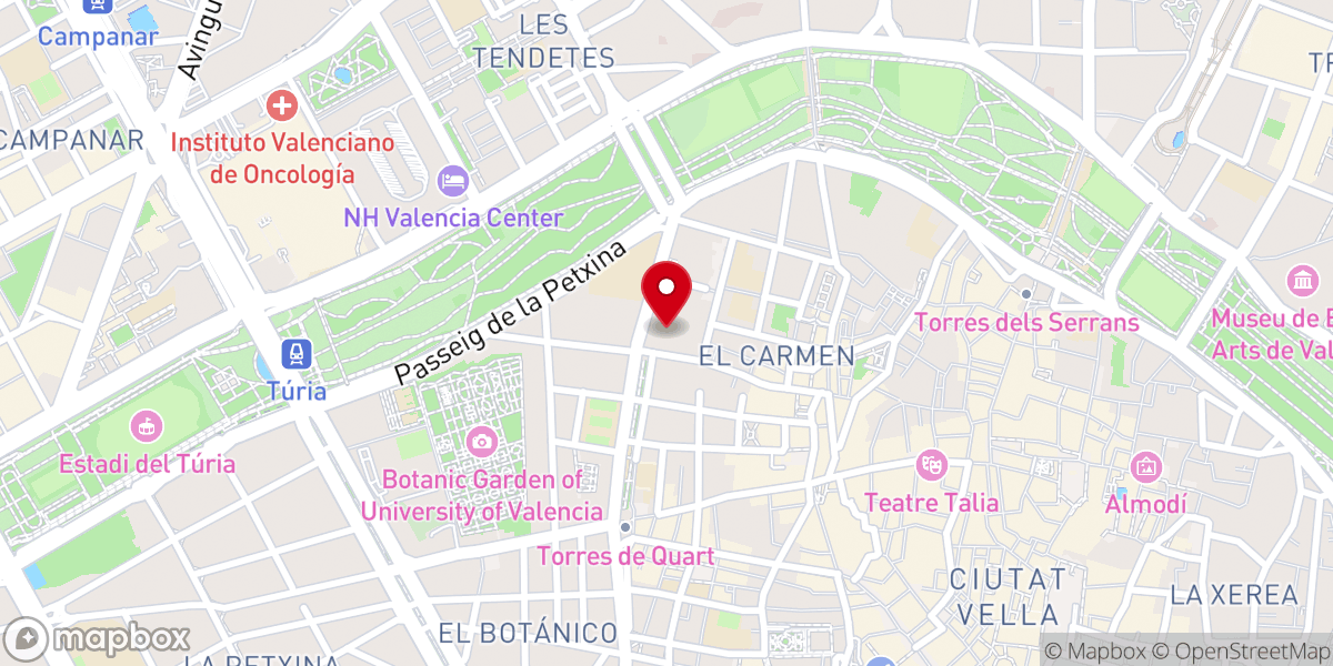 Map showing location of Antigua Capilla de Beneficiencia