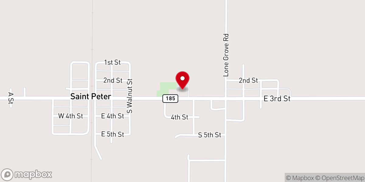 Map showing location of St Peter Lutheran Church