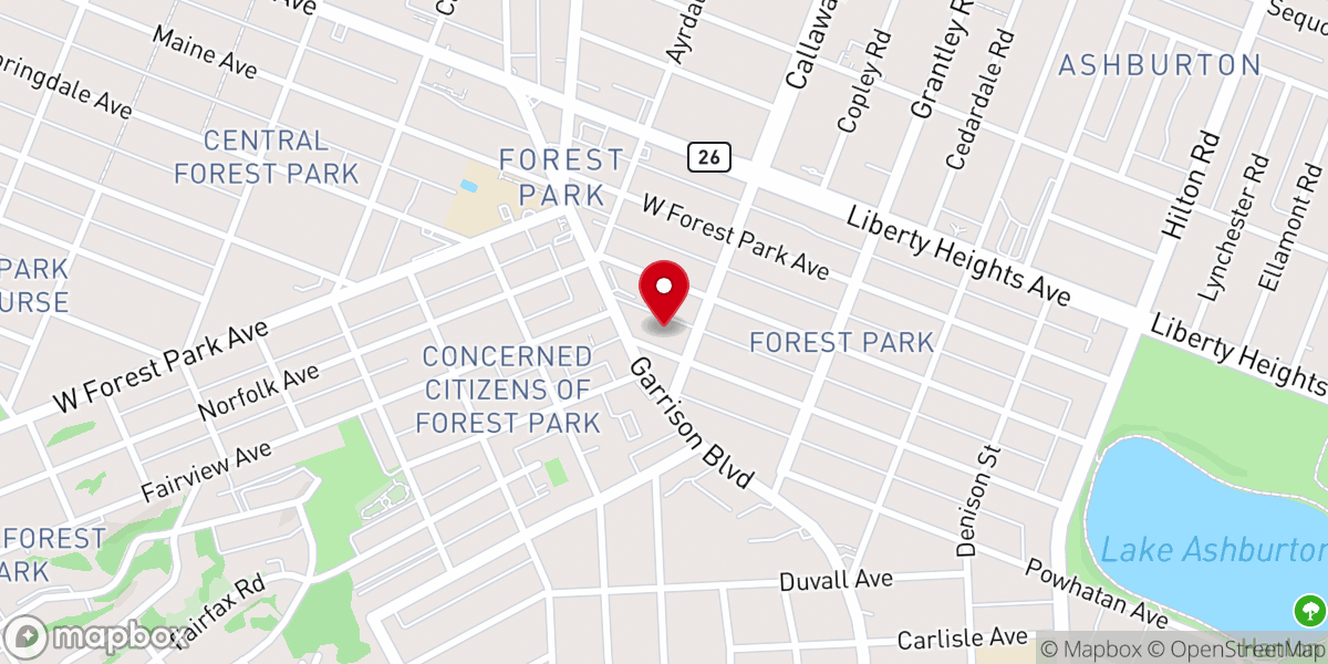 Map showing location of Fountain of Life Apostolic Pentecostal Church