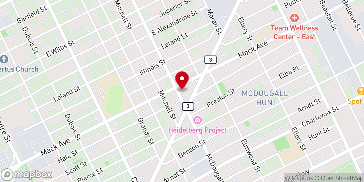 Map showing location of Morningstar Missionary Baptist Church