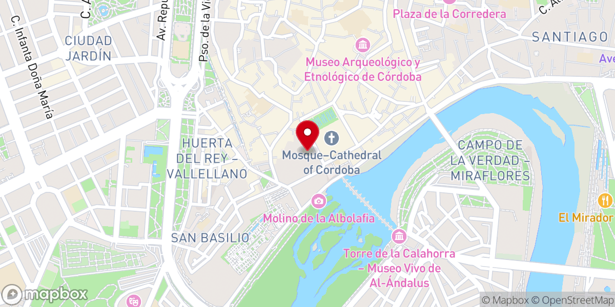 Map showing location of Capilla del Pilar Palacio Episcopal