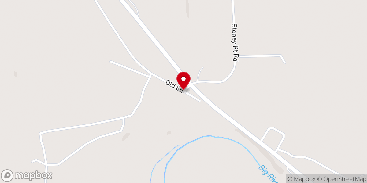 Map showing location of Stony Point Mssnry Baptist Church
