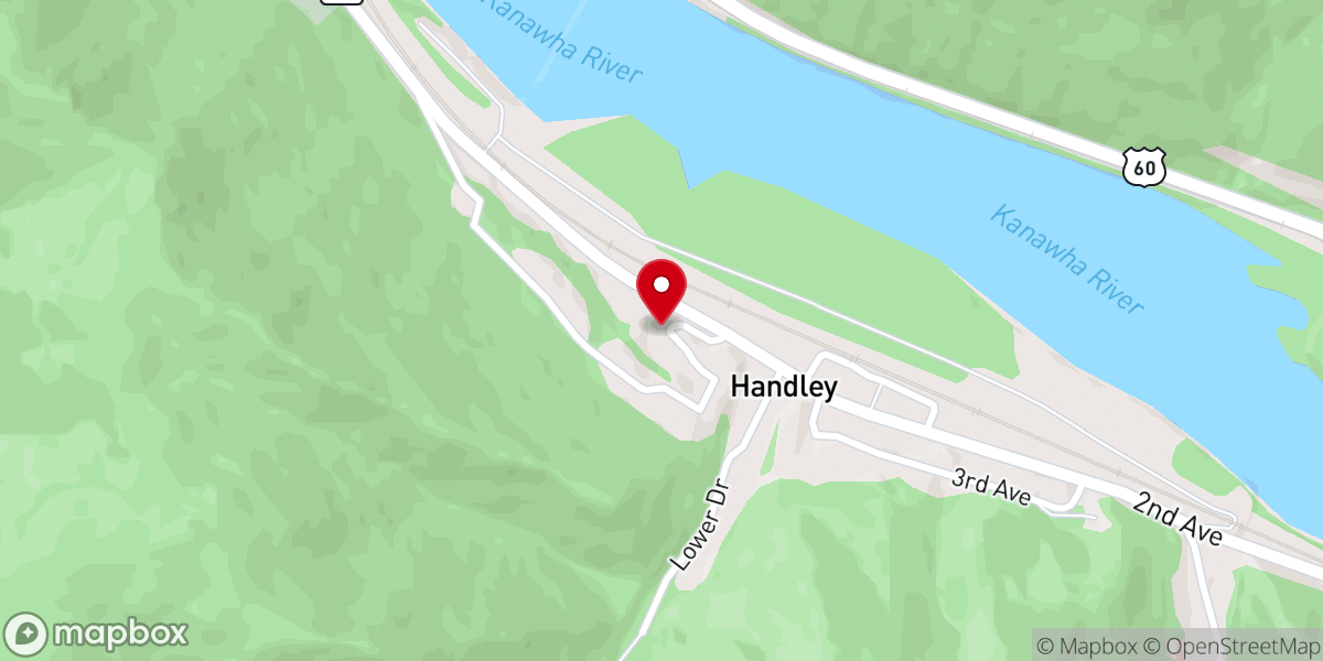 Map showing location of Handley Baptist Church