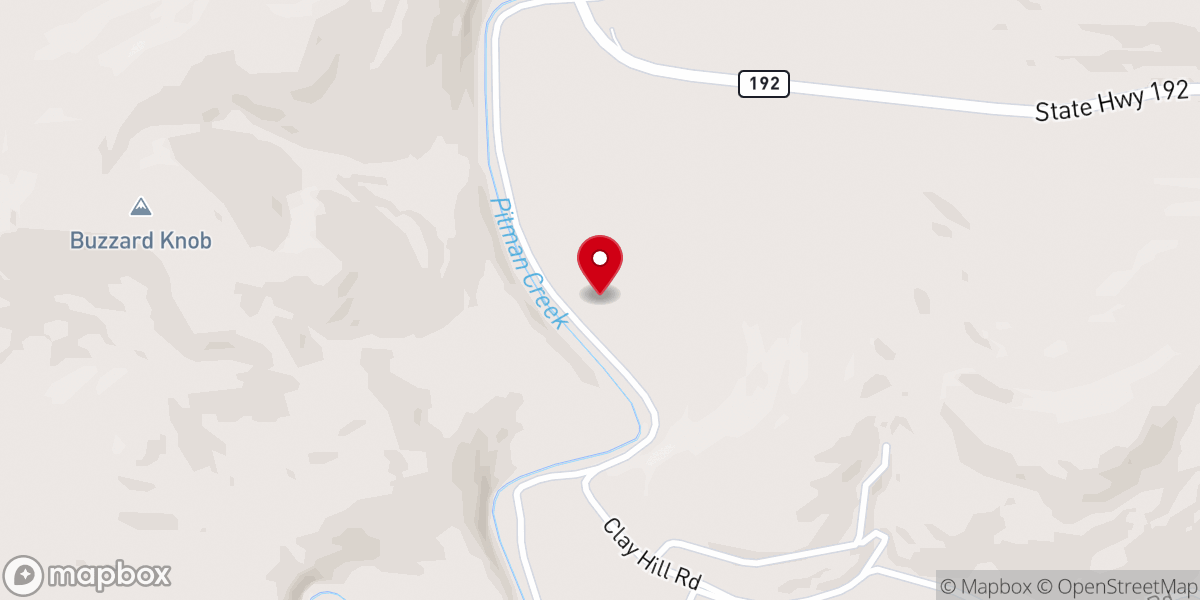 Map showing location of Clay Hill Church