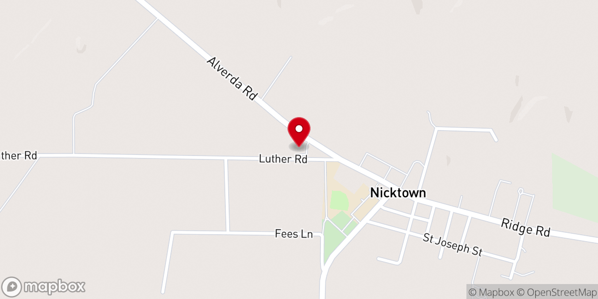 Map showing location of Nicktown Volunteer Fire Co