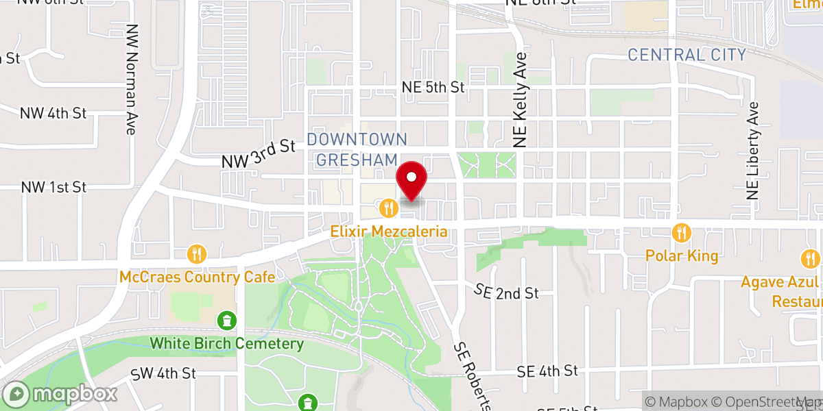 Map showing location of Gresham Bible Church - Community Room