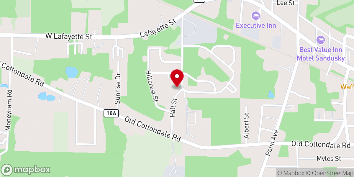Map showing location of Sunrise Worship Center Inc