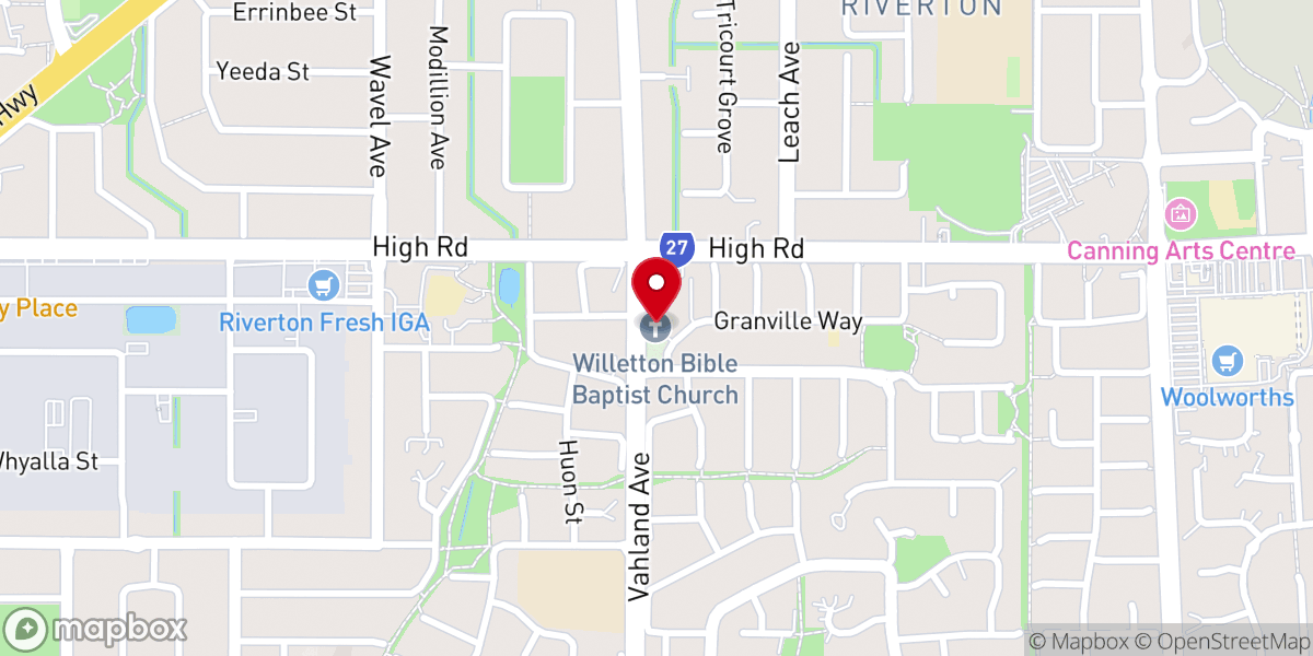 Map showing location of Willetton Bible Baptist Church