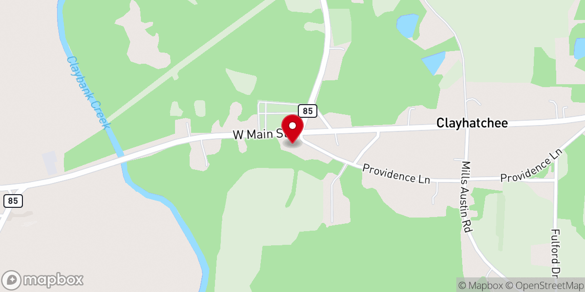 Map showing location of Providence Baptist Church