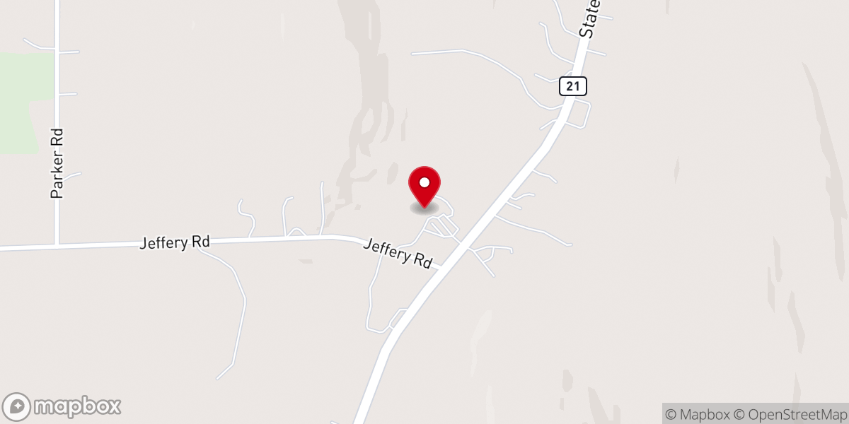 Map showing location of Heritage Baptist Church