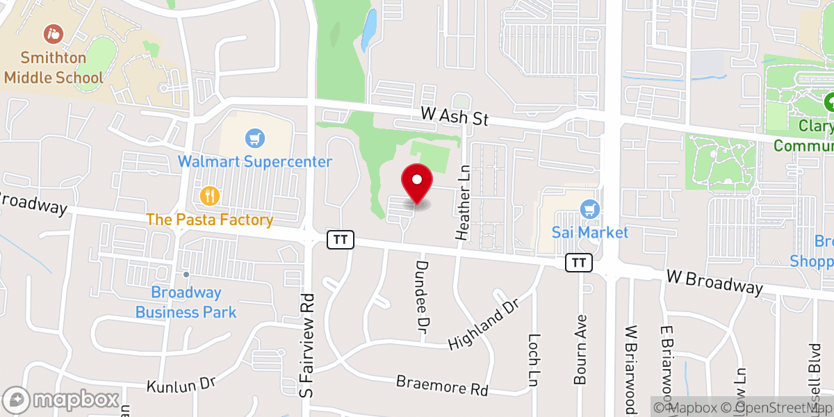 Map showing location of Broadway Christian Church