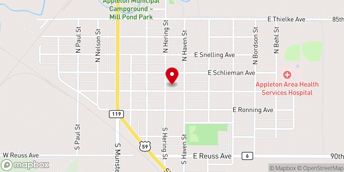 Map showing location of Zion Lutheran Church