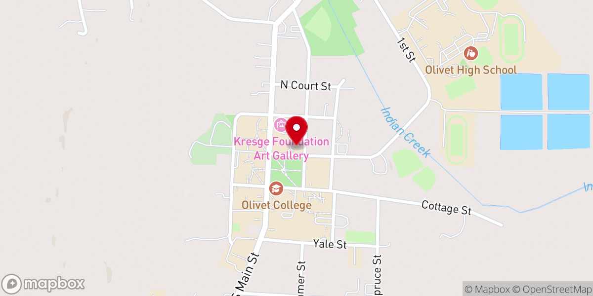 Map showing location of Olivet Congregational Church