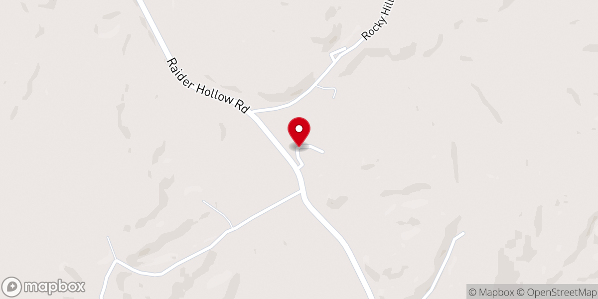 Map showing location of Rocky Hill Church