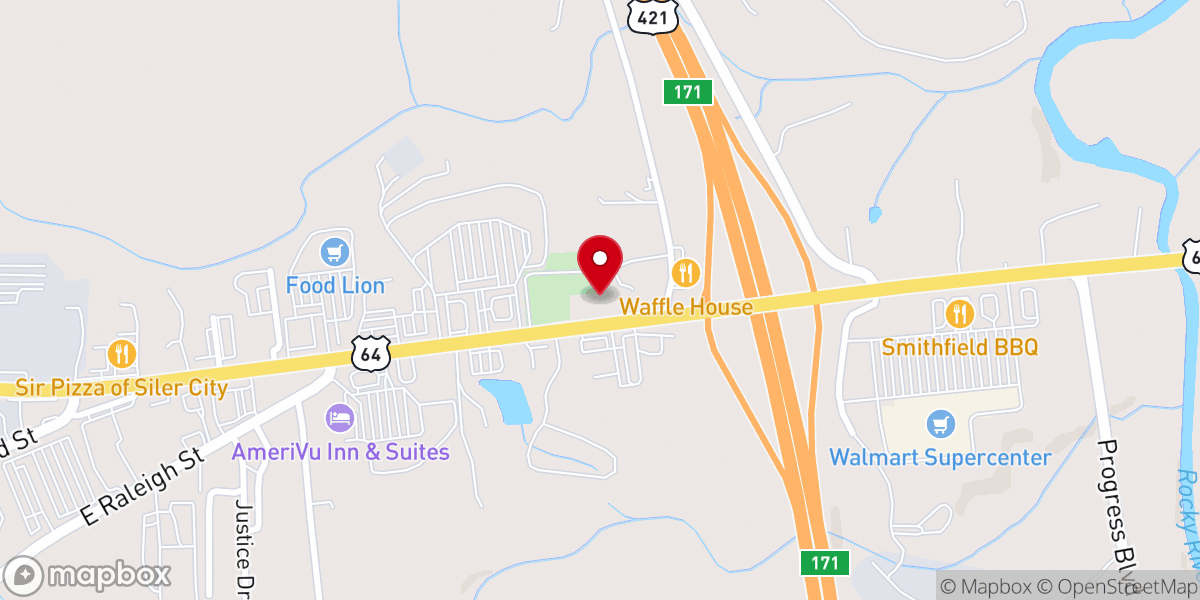 Map showing location of Loves Creek Church