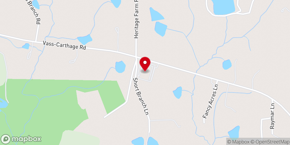 Map showing location of Yates-Thagard Baptist Church
