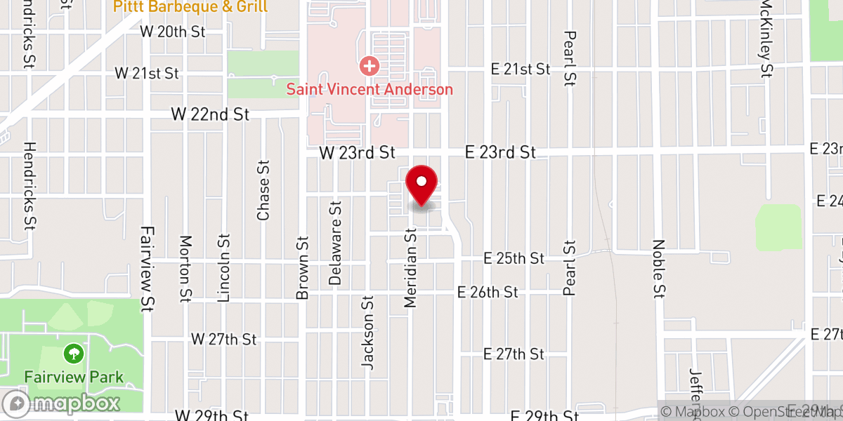 Map showing location of South Meridian Church of God