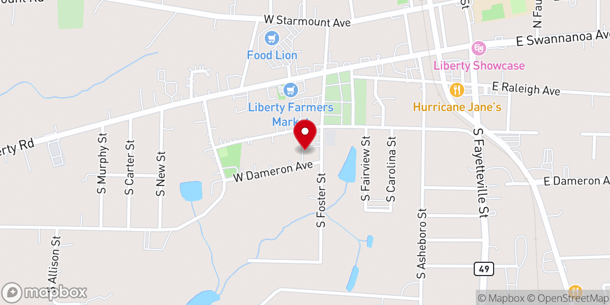 Map showing location of Edwards Grove Missionary Baptist Church