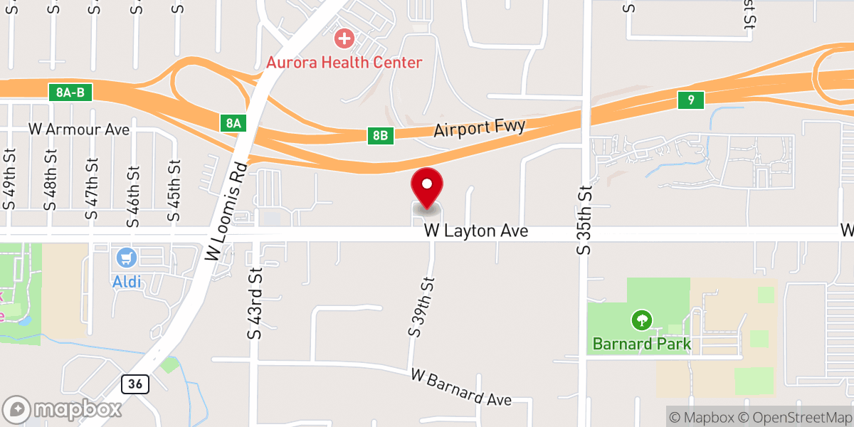 Map showing location of Mount Zion Lutheran Church