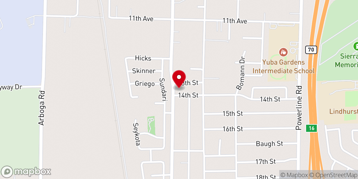 Map showing location of Iglesia Adventista del Séptimo Día Olivehurst