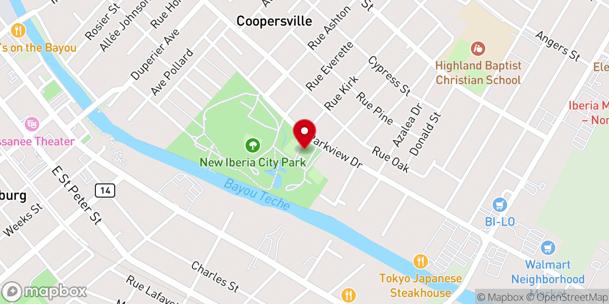 Map showing location of Sugar Cane Festival Building