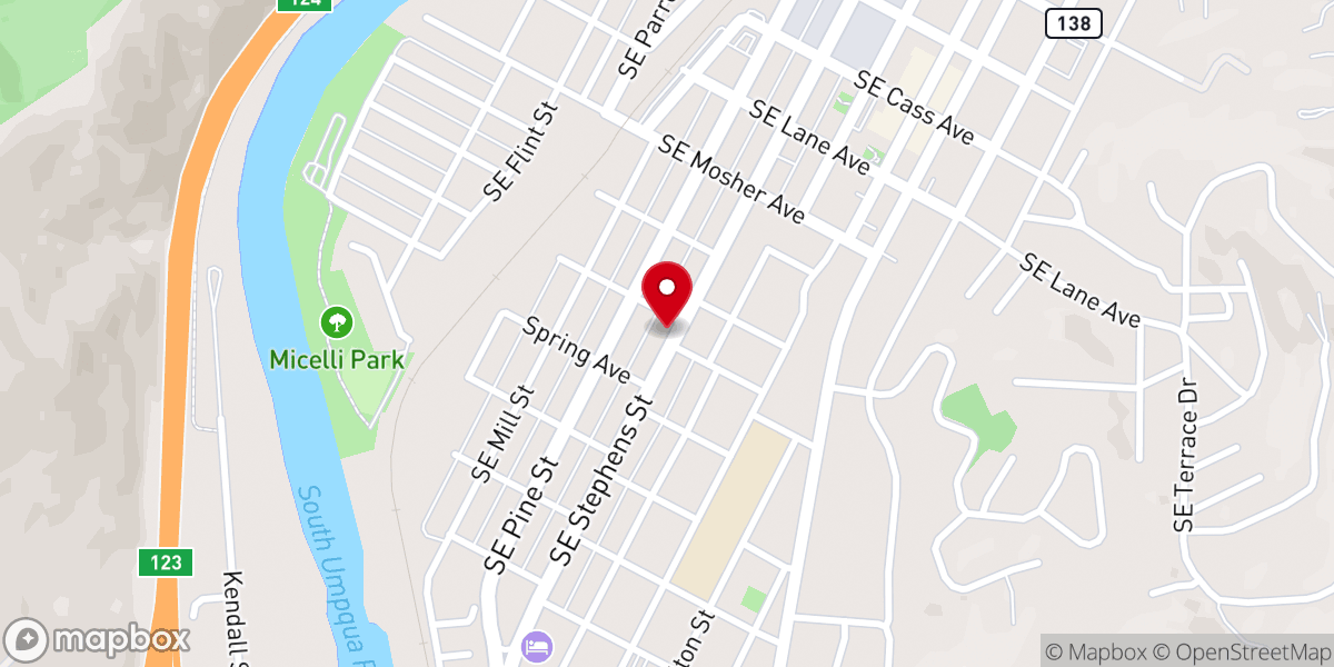 Map showing location of Church In Roseburg