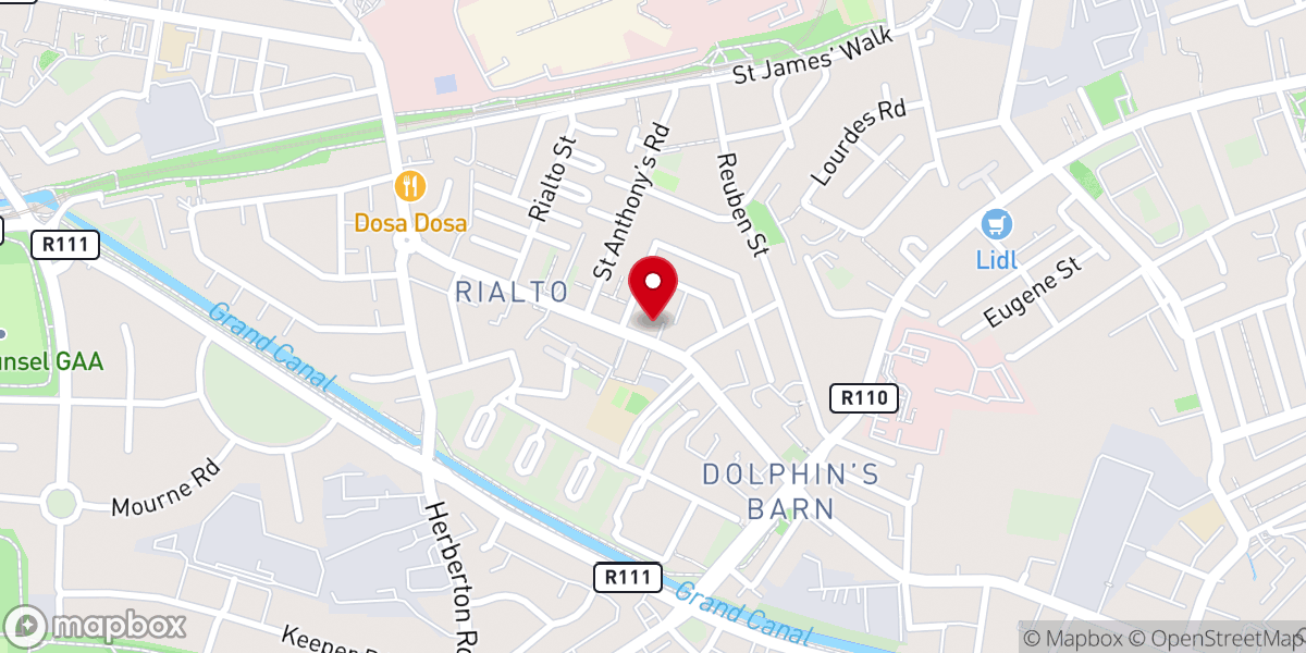 Map showing location of St. Andrew's Community Centre