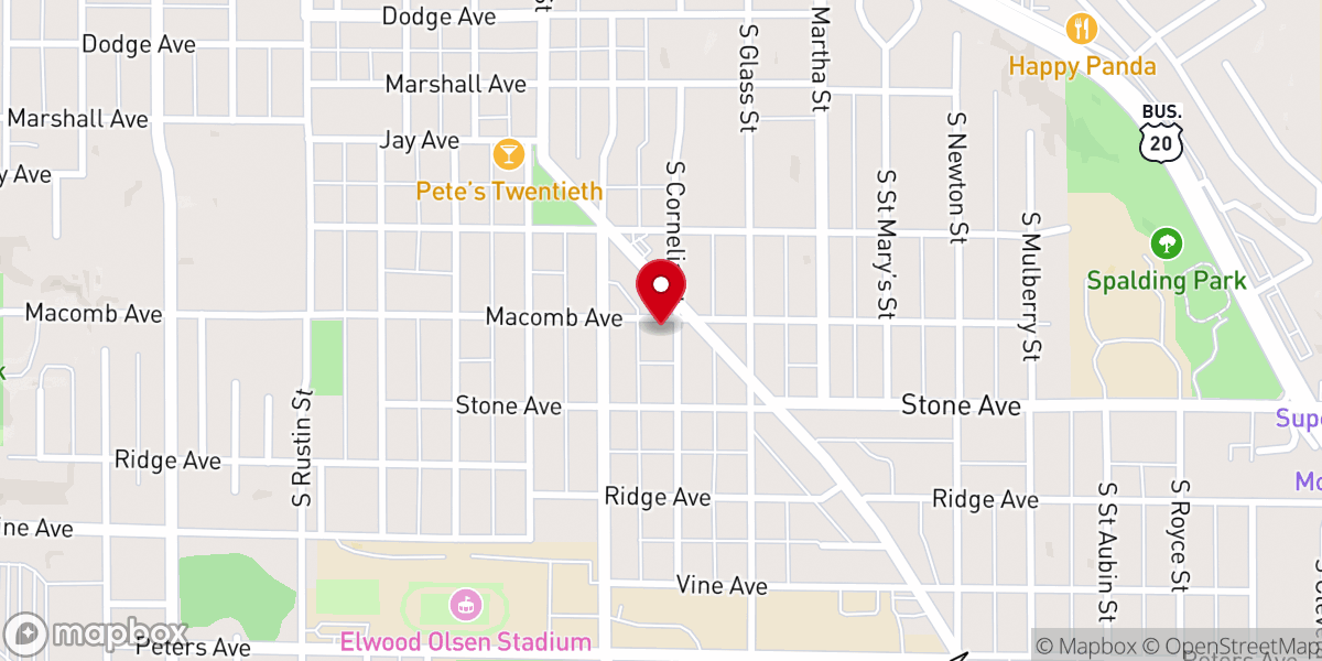 Map showing location of Grace Lutheran Church
