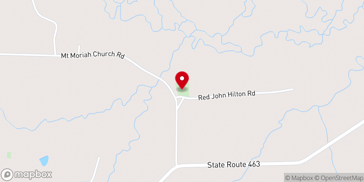 Map showing location of Mt Moriah Baptist Church